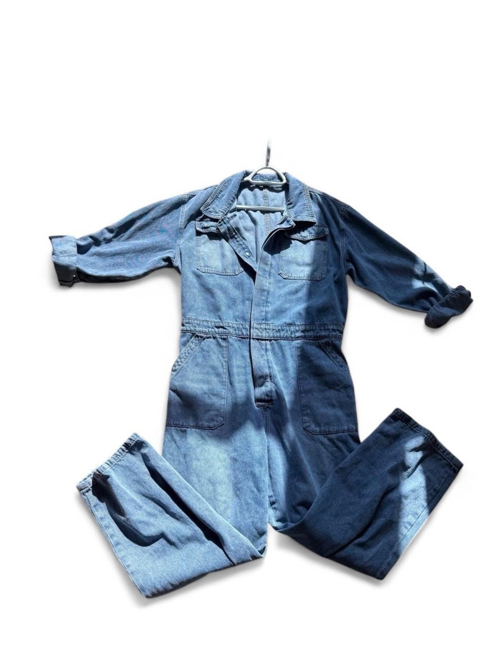 Fashion Nova Light Blue Denim Jumpsuit